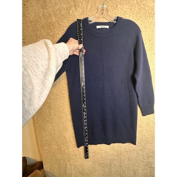 Thakoon Wool Sweater Mini Dress Women's Sz S Midnight Navy Blue Crewneck Preppy - Picture 16 of 16